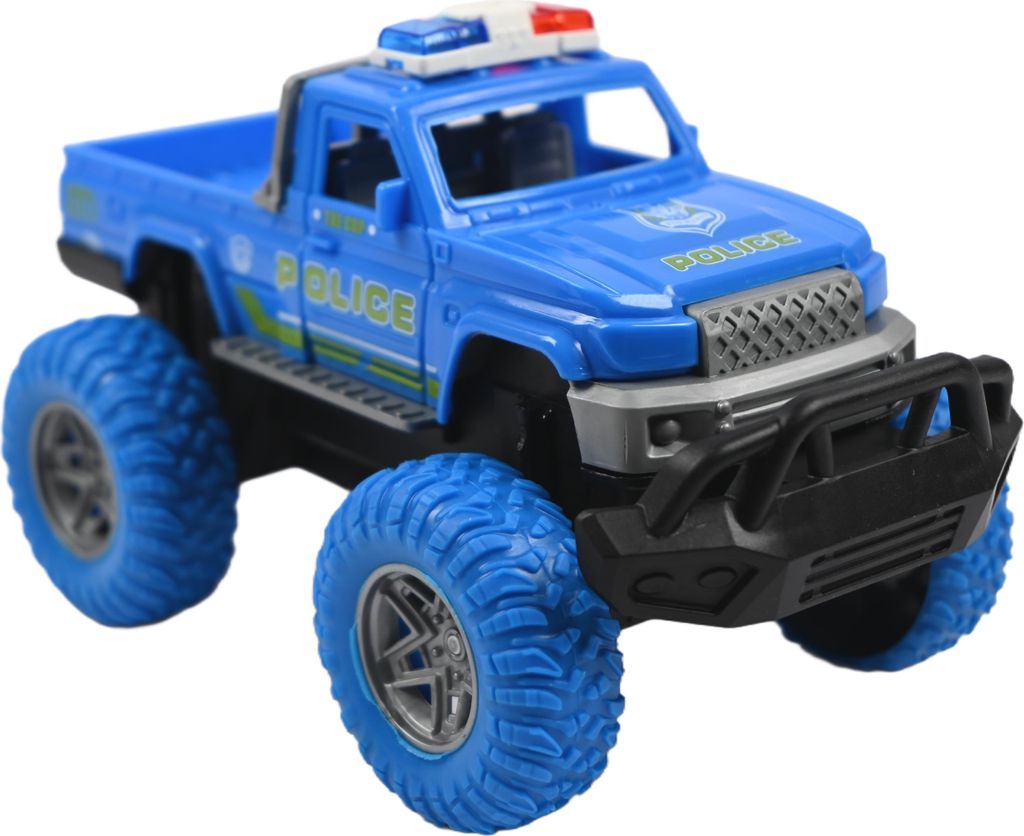 Monster Truck Polizeiauto Spielzeug - Geländewagen Offroad Fahrzeug Robust 16cm