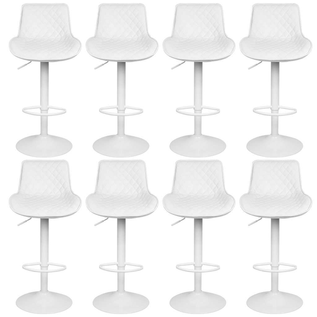 8er Set Barhocker Barstuhl Küchenhocker Drehstühle Tresenstuhl Modern Kunstleder Bar Stühle - Weiß