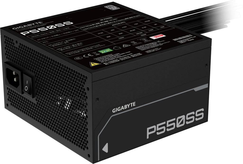 GIGABYTE P550SS Power Supply - PCIe 5.0, 80 PLUS Silver, Immagine del prodotto 