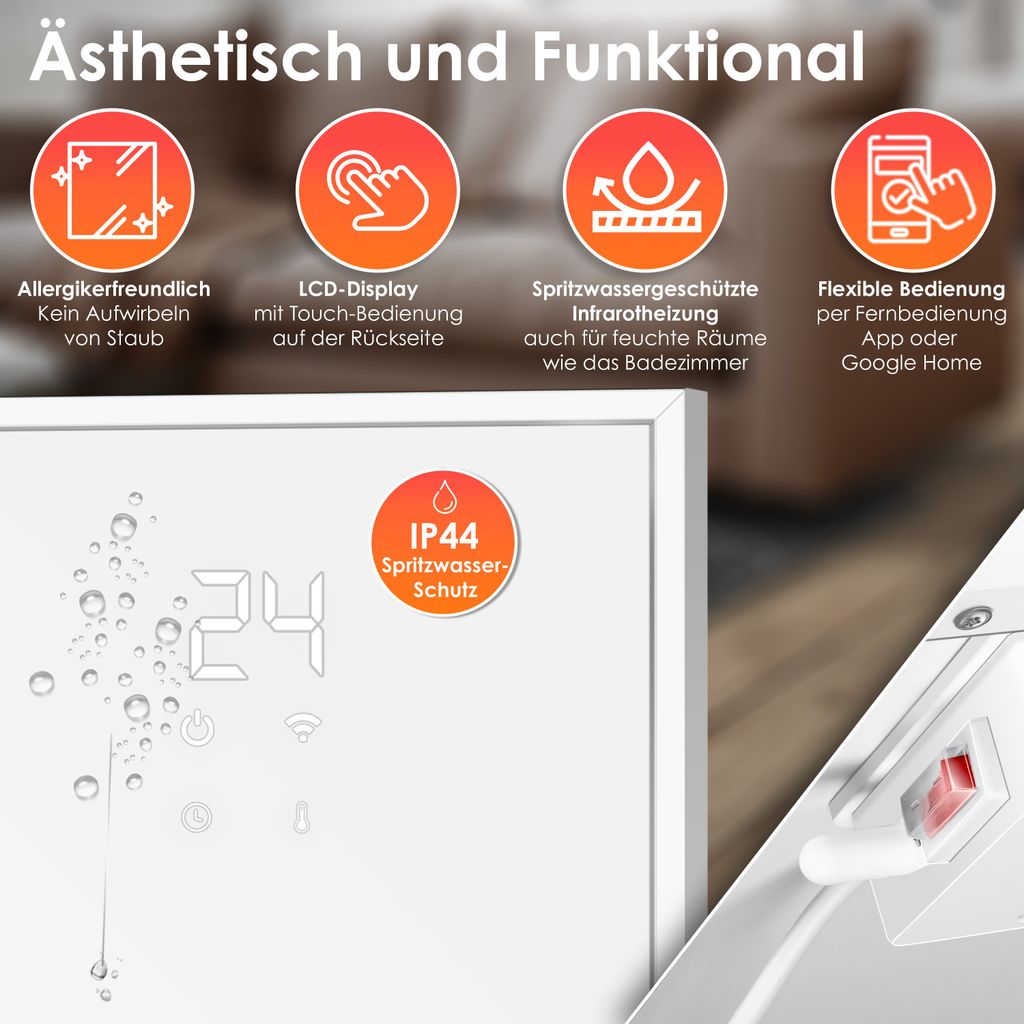 KESSER® Infrarotheizung Energiesparend Infrarot Standgerät Produktbild 3