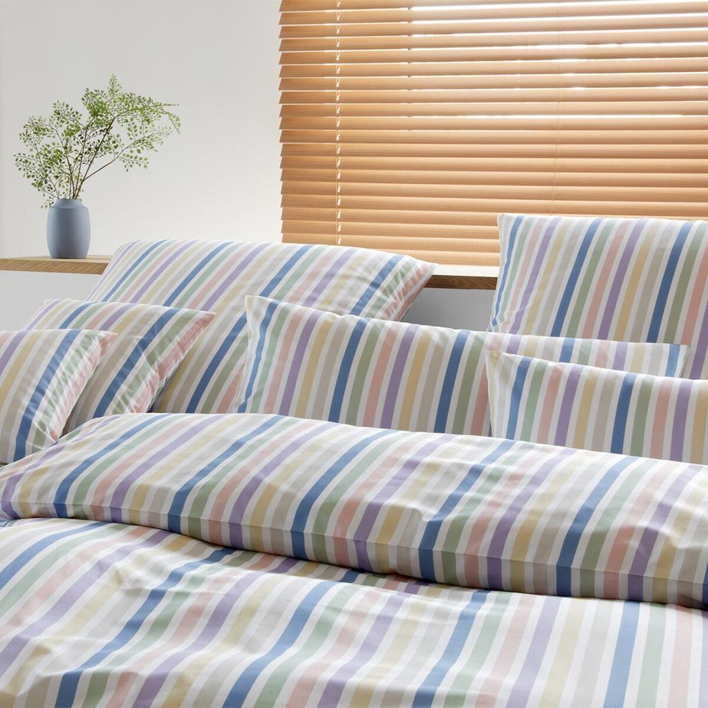 elegante Mako-Batist-Bettwäsche-Garnitur Mille Farbe Pastell Größe 200x200+2x80x80