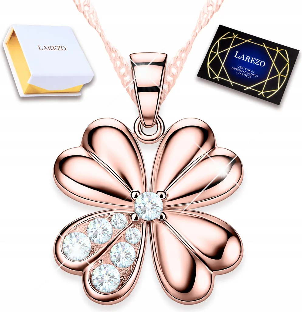 Collana Quadrifoglio Oro e Cristalli Argento 925 | Look di Lusso - 2