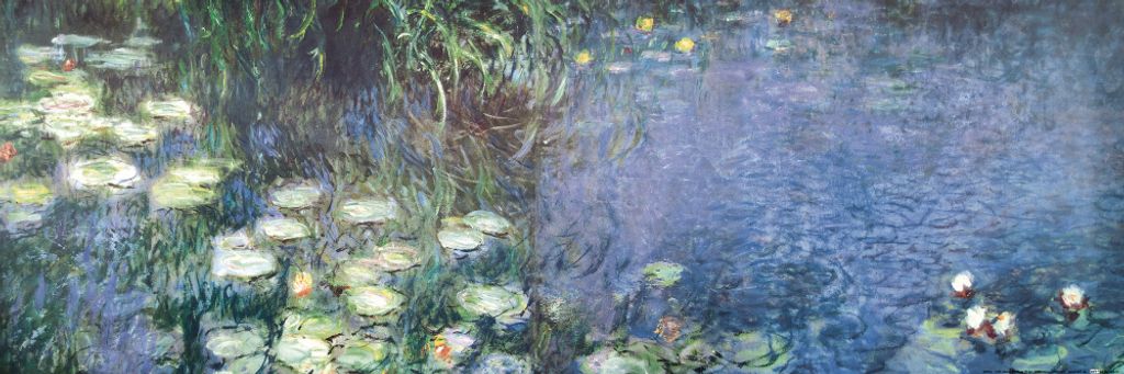 Claude Monet Kunstdruck Bild - Seerosen, Morgen (30 x 91 cm)