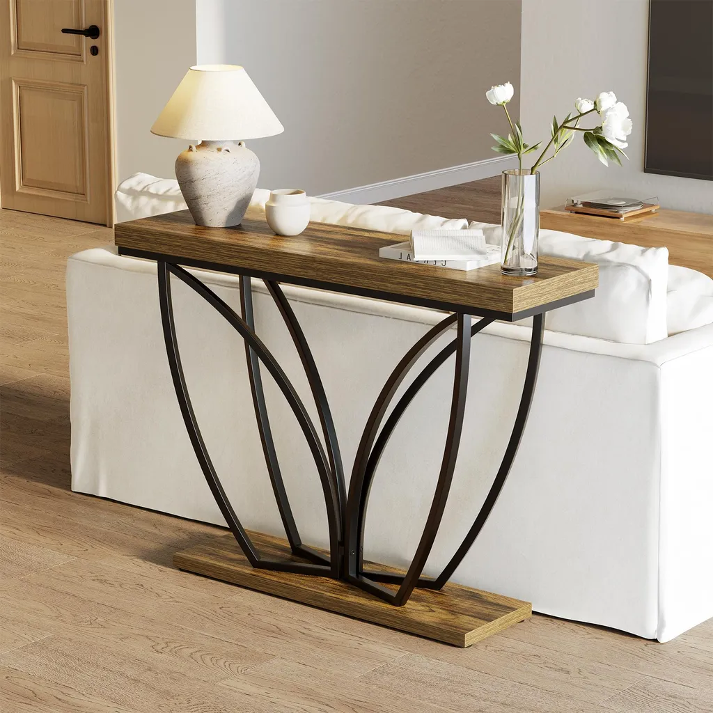 Tribesigns Table Console 105 cm : Table d'Appoint Industrielle de Salon
