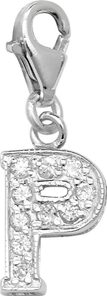 Süß 925 Sterling Silber Buchstaben / Initiale Damen - Anhänger mit Zirkonia; TRS35307LTP