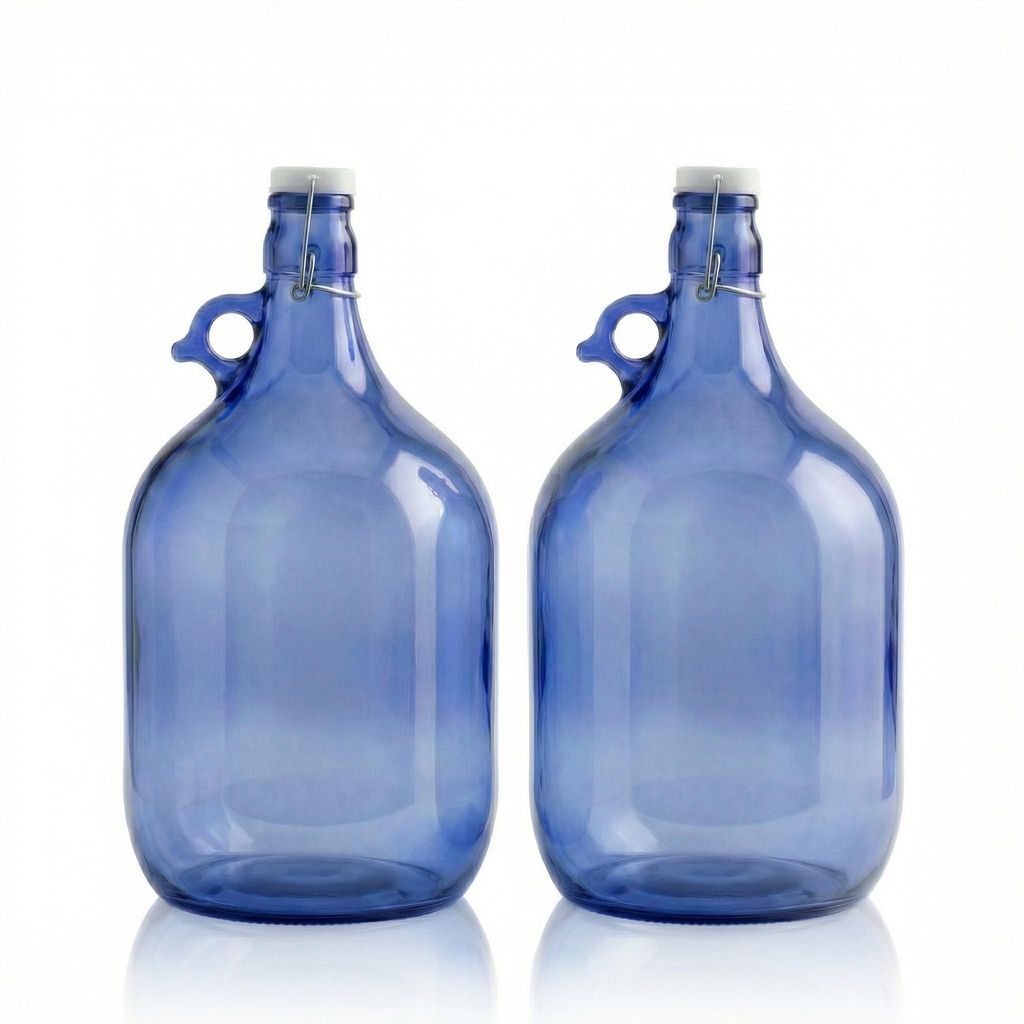 lilawelt24 2x Gärballon 5L Blaues Glas, Bügelverschluss & Produktbild 