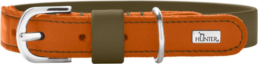 Hunter Halsband Wolmar khaki/orange, Größe: S / 40 cm / Breite: 1,9 cm