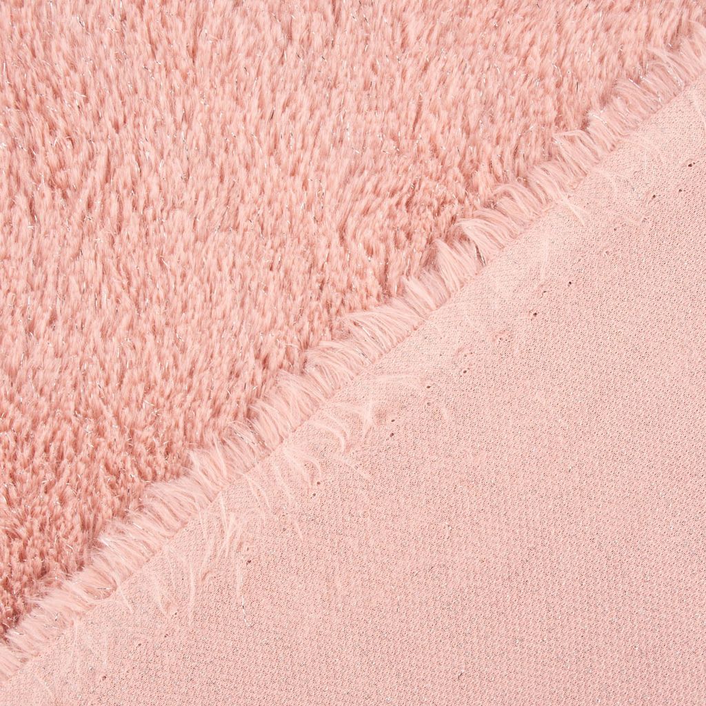 Lockig Teddy Kunstfell Stoff Rosa – 50x37 Cm, Weich & Kuschelig
