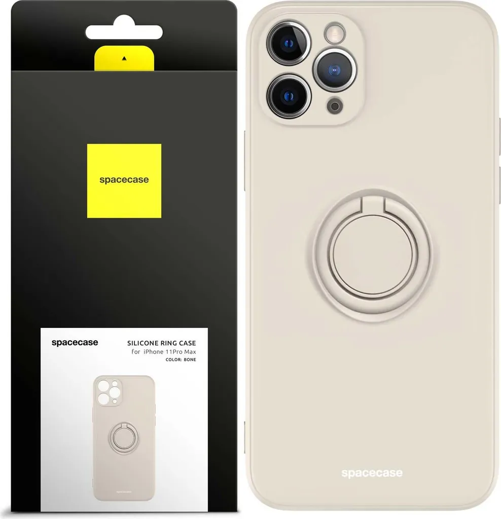 SPACECASE Custodia ad anello in silicone per iPhone 11 Pro Max Beige