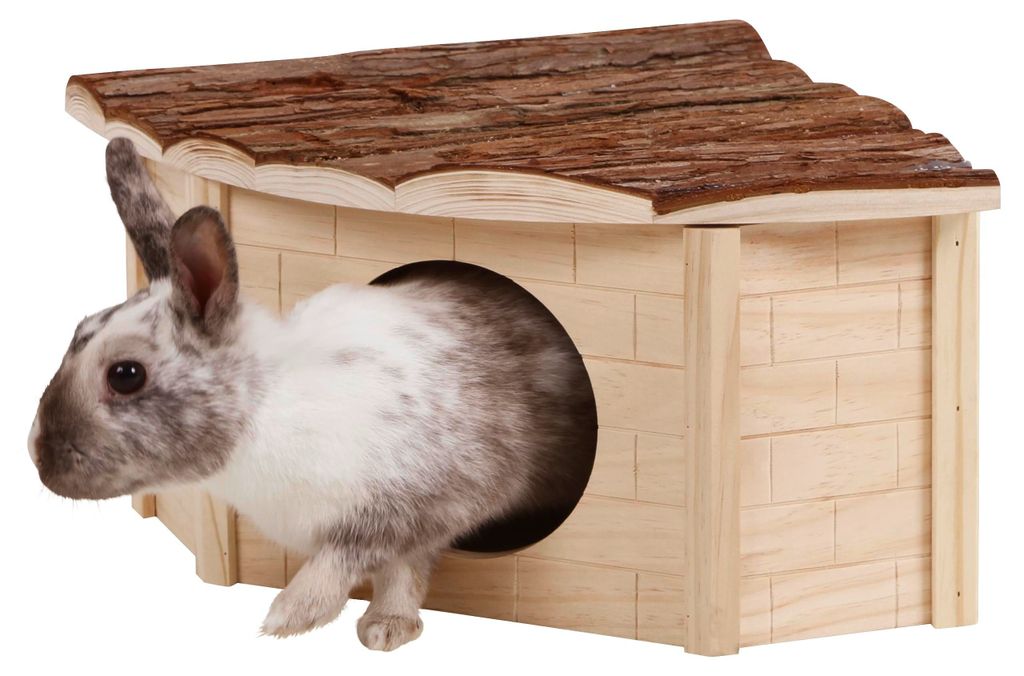 Kerbl Nagerhaus Nature, 31x31x20 cm, Holz, für Hasen, Meerschweinchen, Hamster