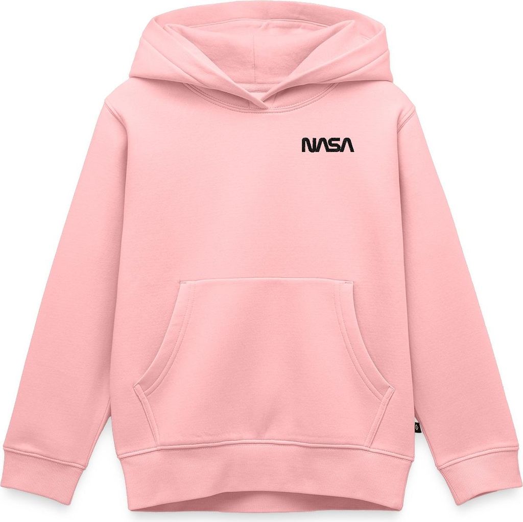 Spreadshirt NASA Logo Klein Schwarz Stick Kinder Premium Hoodie, 110/116 (4 Jahre), Rosa