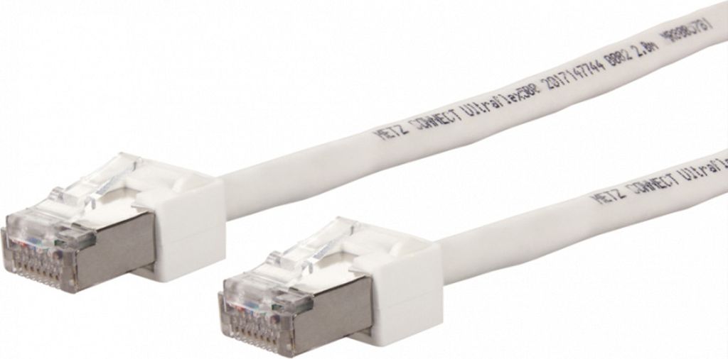 METZ CONNECT Patchkabel Cat.6 (Class E) S/FTP, Ultraflex500 VoIP, AWG 26, LSOH, weiß, 15 m