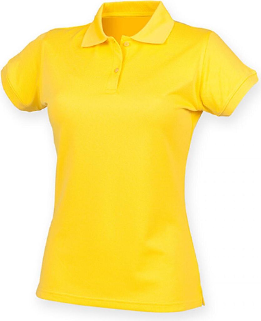 Henbury H476 | Damen Coolplus Wicking Polo Shirt / Mikro-Piqué - Farbe: Yellow - Größe: XL