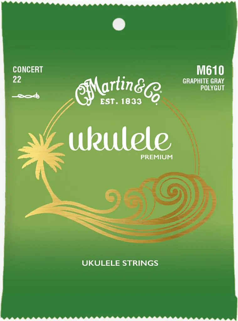 Martin M610 Premium Graphite Grey Cordes Polygut Ukulélé Concert