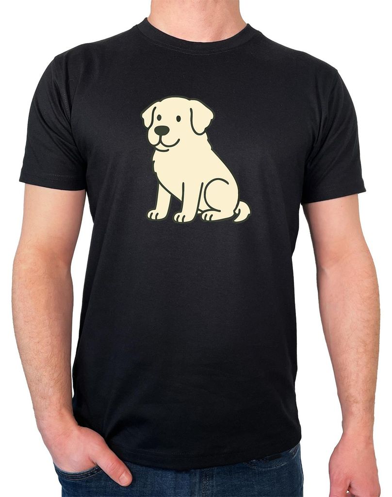 Huuraa Herren T-Shirt Kuvasz Comic Kuvi L Black Bio Baumwolle Fairtrade Herrenshirt Geschenkidee