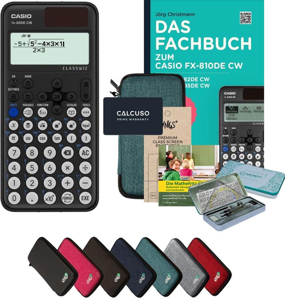 CALCUSO Streberpaket Türkis mit Taschenrechner Casio Produktbild 