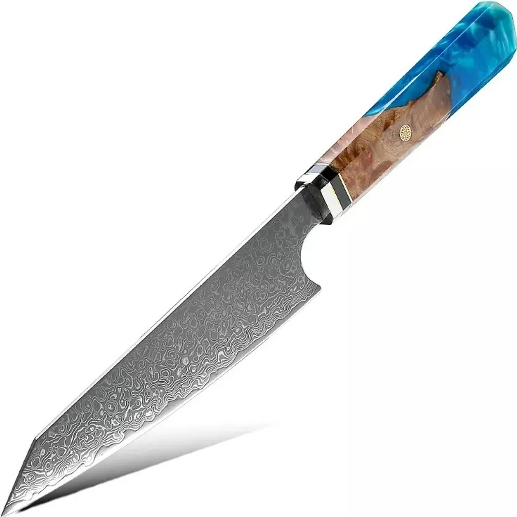 Coltello Damascato Kurume Chef 28cm Blu | Eccellenza in Cucina