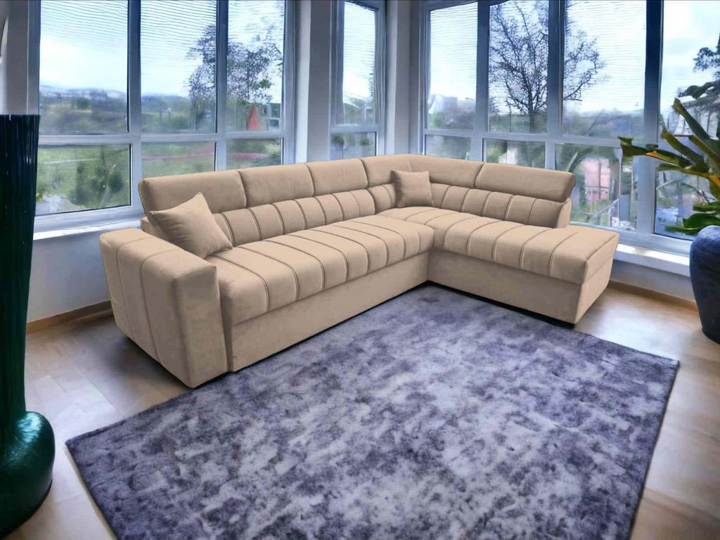 FurMeb24 ECKSOFA KENNO MAXI 300 x 210 cm BEIGE - rechte Produktbild 