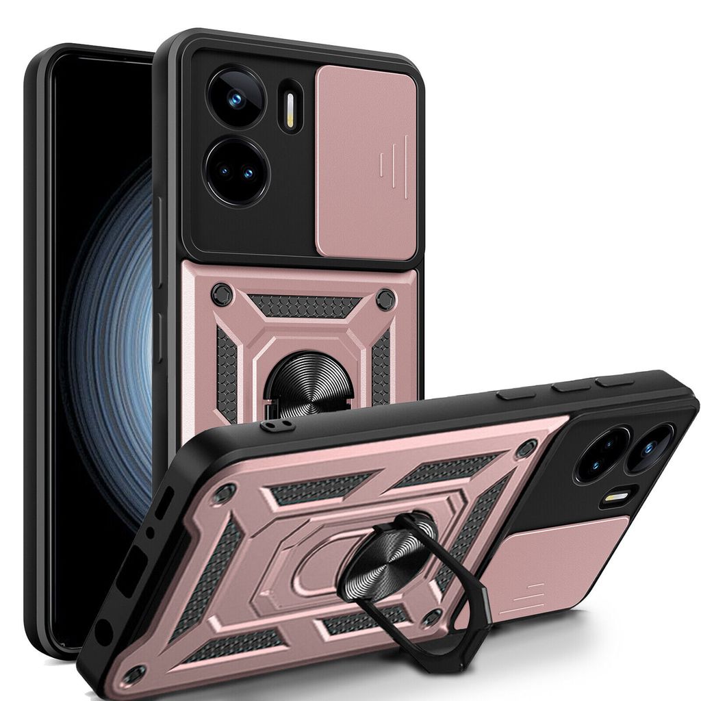 Outdoor Panzer Hülle Honor 90 Lite Handyhülle mit Slide Kameraschutz Ringhalter Rosegold