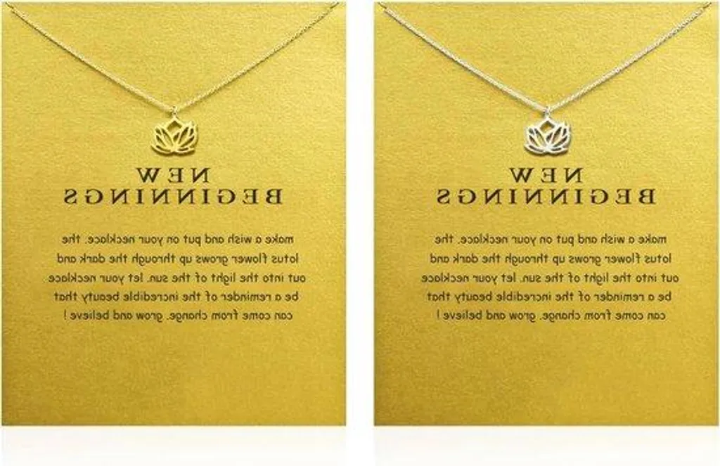 Cadeau symbolique femme : Pendentif lotus en or et argent massif