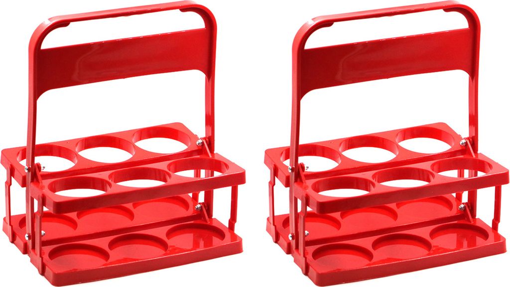 2 Stück Weinflaschenregale, große Kapazität, 6 Löcher, wiederverwendbarer Bierflaschenträger mit Griff, Getränkehalter, Ständer