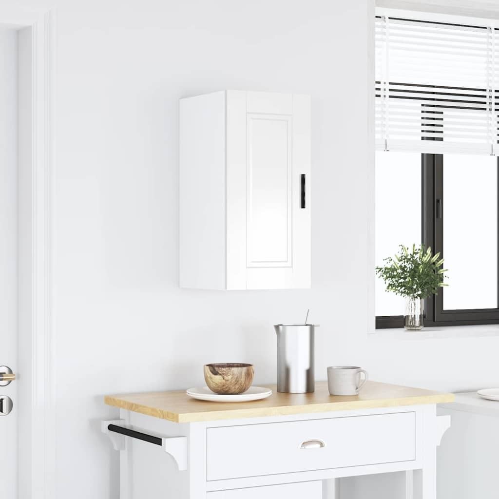 "2026 Promotion" Küchen-Hängeschrank - mit Stauraum - Porto Hochglanz-Weiß Holzwerkstoff - Mehrzweckschrank CC31342