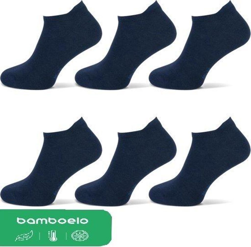 Bambus Sneaker Socken Damen nahtlos marineblau 36-40 6 Paar Produktbild 