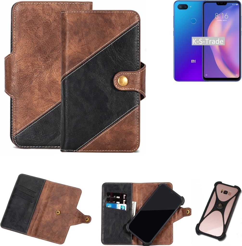K-S-Trade Handy Hülle Schutz Hülle Schutzhülle Bookstyle Case kompatibel mit Xiaomi Mi 8 Handy Cover Hülle Schutztasche 1x