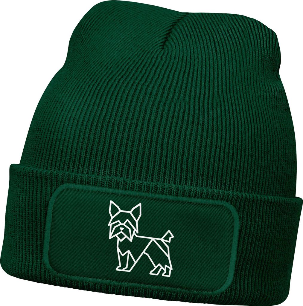 Herren Beanie Wintermütze Hund Yorkshire Terrier Polygon Design Aufdruck lustig Geschenk Hundebesitzer Hundeliebhaber Moonworks