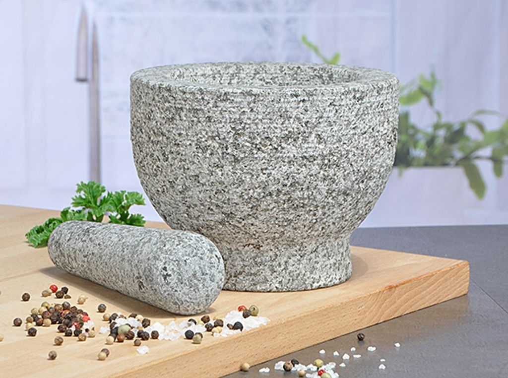 Hmoždíř s tloučkem Struhadlo Drtič Žulový mlýnek na koření Obrázek produktu 