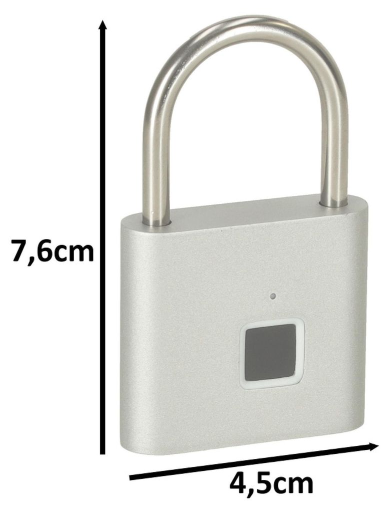Fingerabdruck-Vorhängeschloss intelligent schwarz Produktbild 