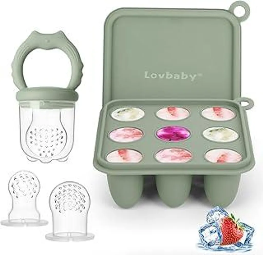 Set Svezzamento Silicone Sage: 3 Ciucci Frutta e Vassoio Freezer