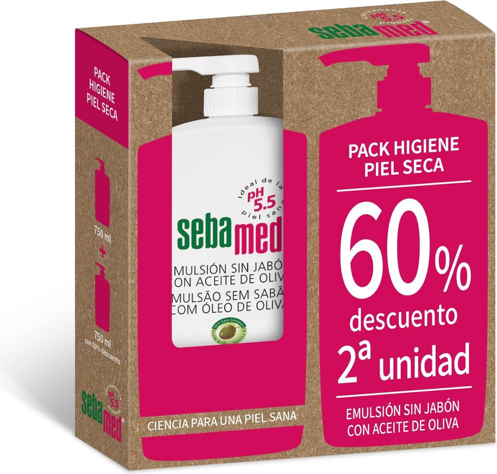 Sebamed Soap-Free Emulsion With Olive Oil 750ml Duo