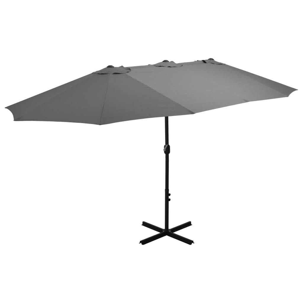 vidaXL Ampelschirm Alu-Mast 350cm Schwarz Sonnenschirm Gartenschirm Schirm
