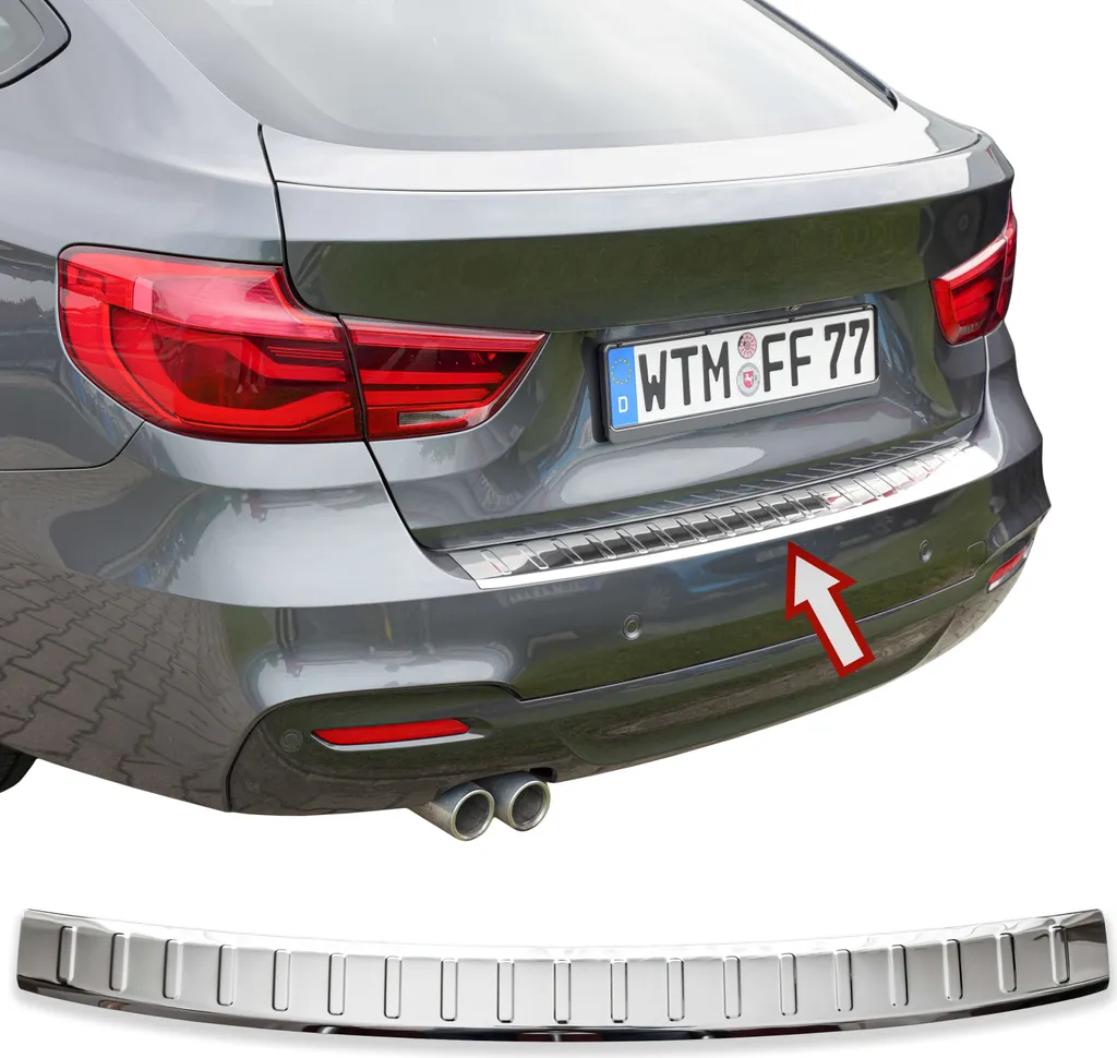 Protection inox poli pour BMW F34 Série 3 GT : bordure renforcée anti-rayure