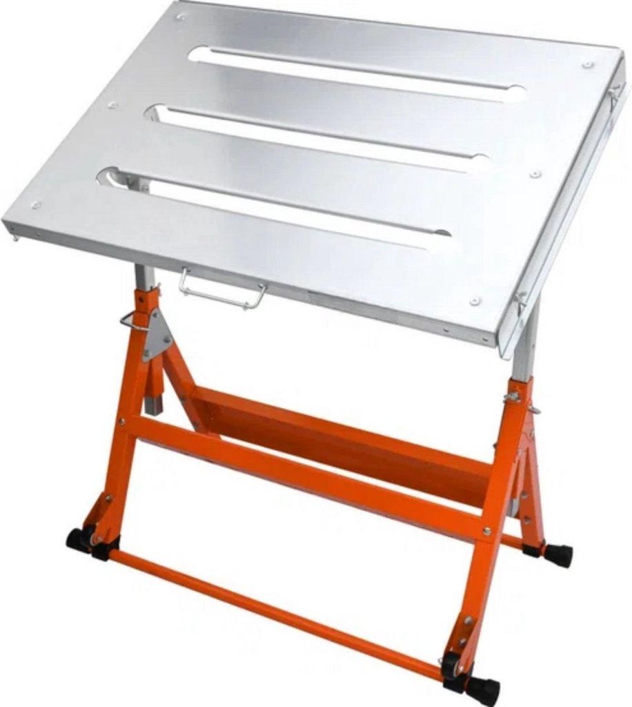 Klappbare letzter Tisch – Werkbank 76x51cm – Höhenverstellbar 63–81cm – 181kg Tragfähigkeit – Einstellbare Winkel 0°/30°/90°