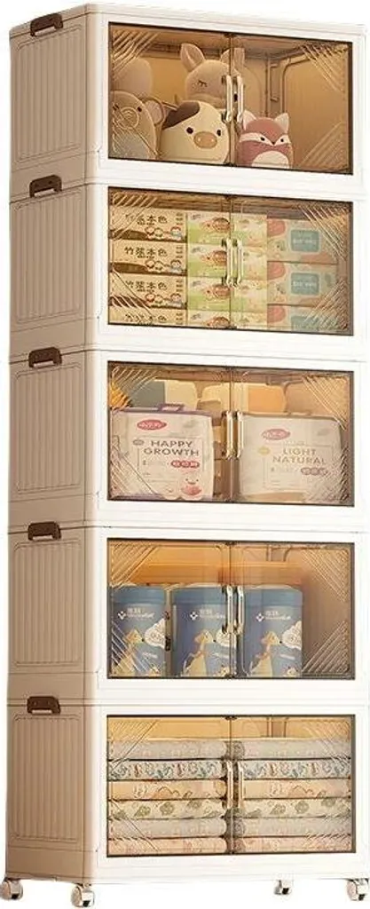 Solution rangement 5 niveaux plastique noir contre le désordre placard