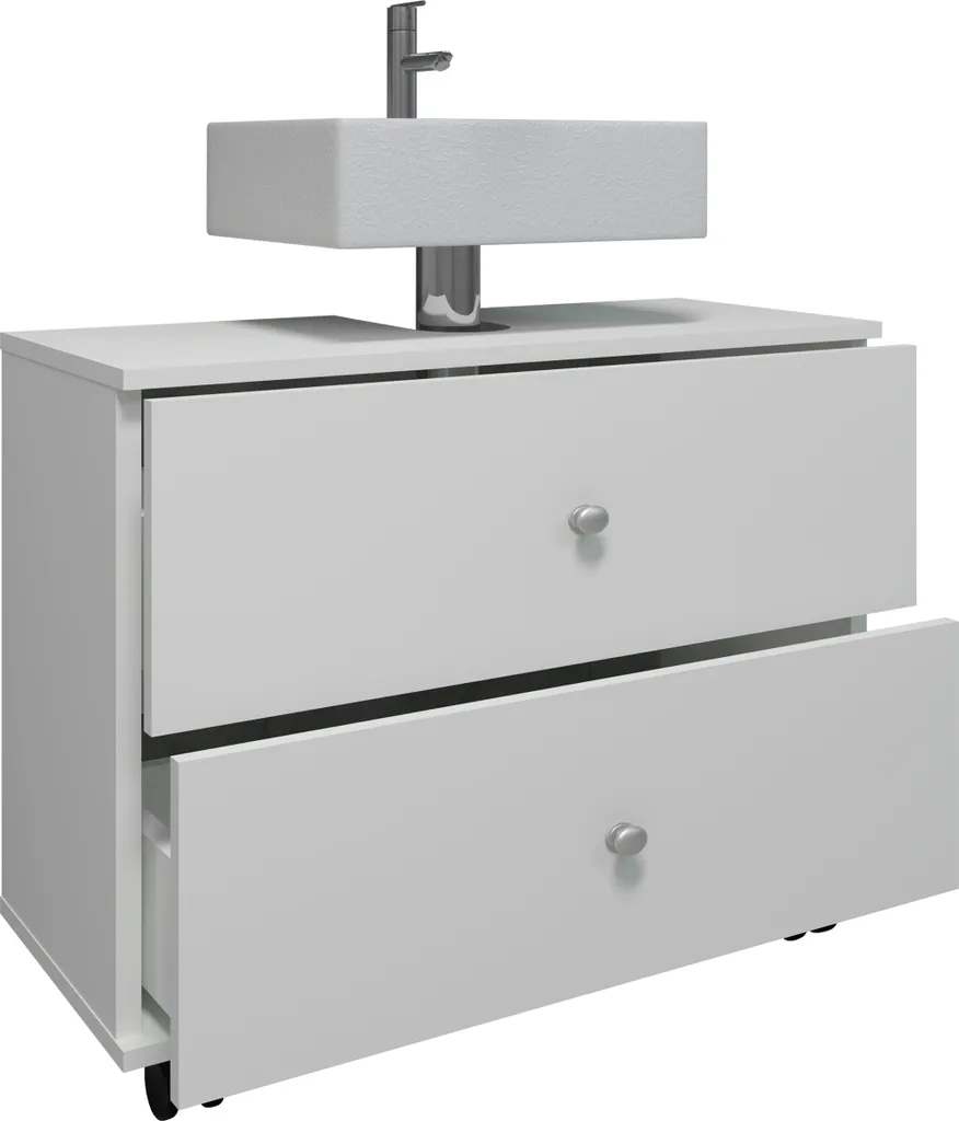 Meuble Sous Lavabo Mobile Nilosi L VCM avec Grand Tiroir de Rangement