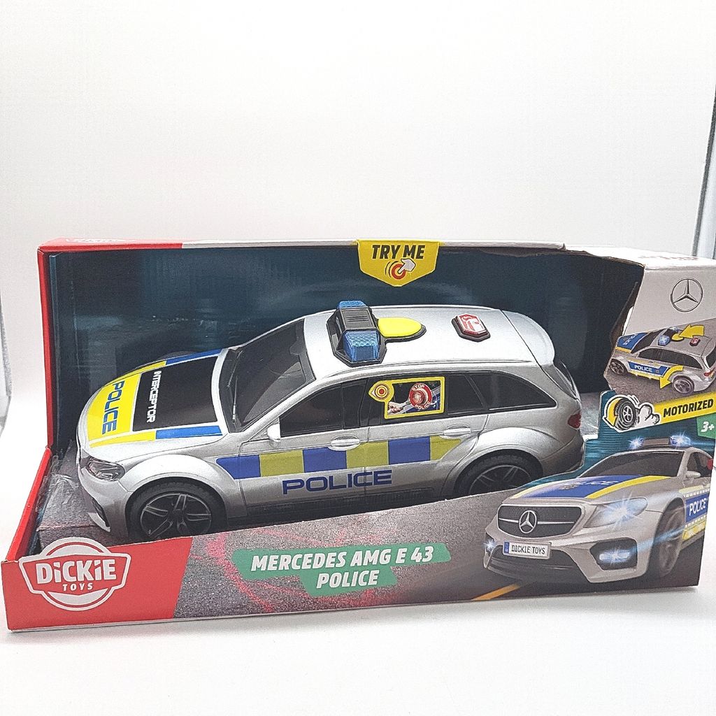 Dickie Toys Mercedes-AMG E43 Polizeiauto, Polizei, motor. Produktbild 