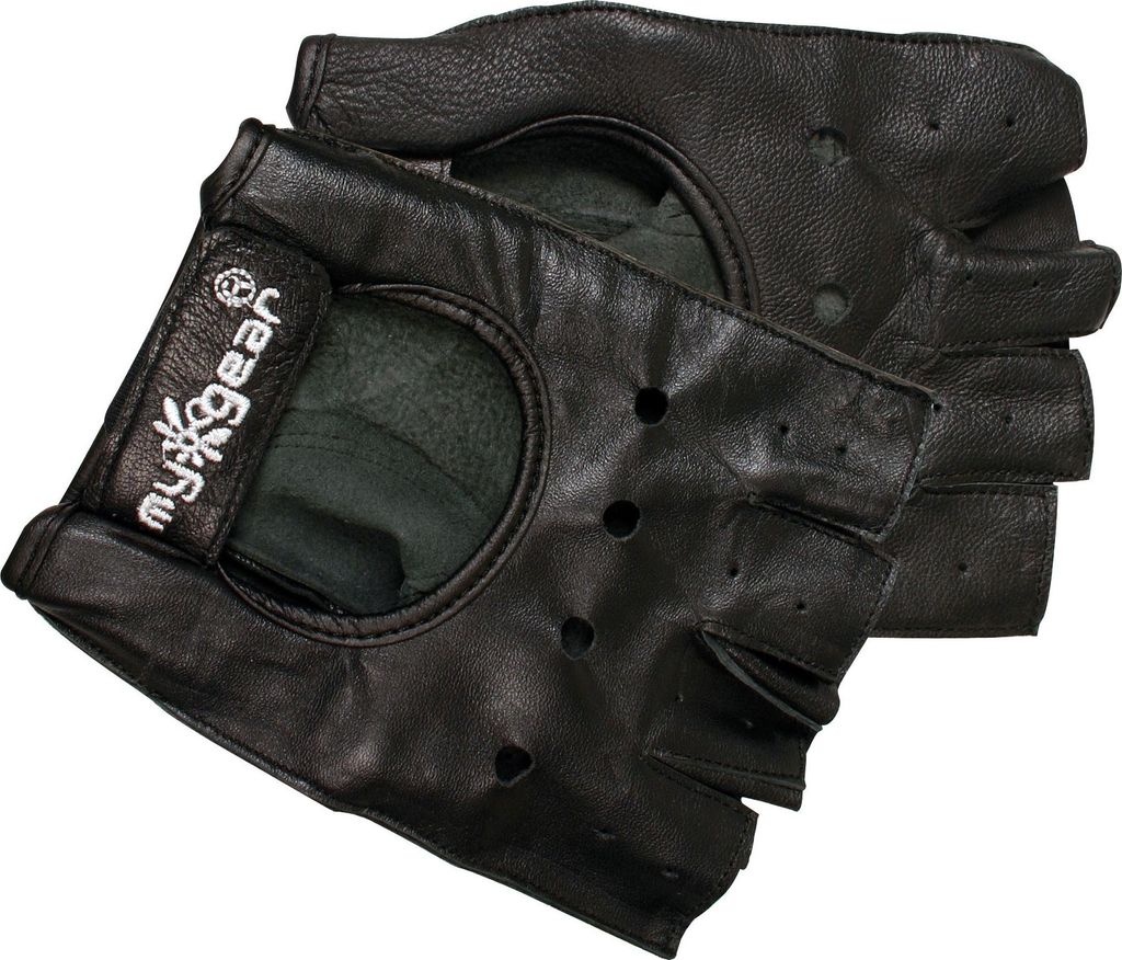 Half Finger Handschuhe Carplan M 100 % Leder handgenäht mit Produktbild 