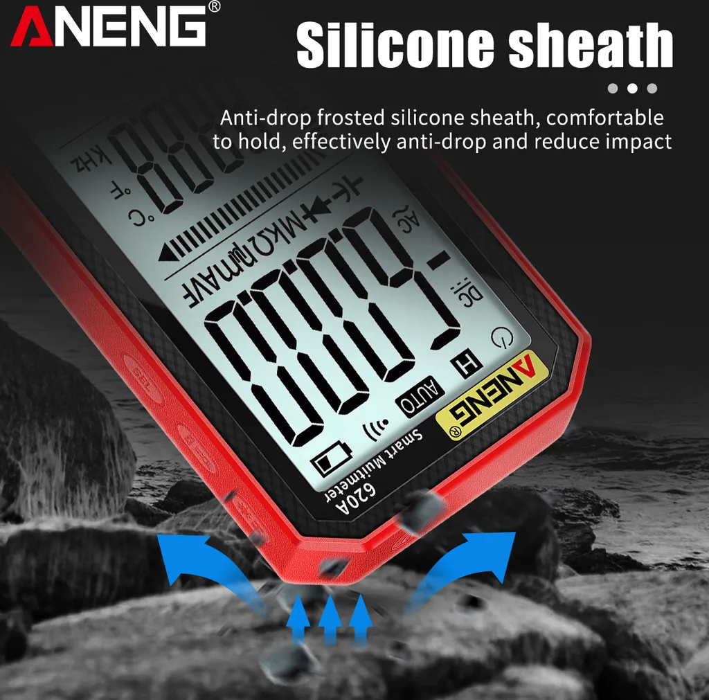 ANENG Multimètre Numérique AC/DC True-RMS Ultraportable avec Test NCV