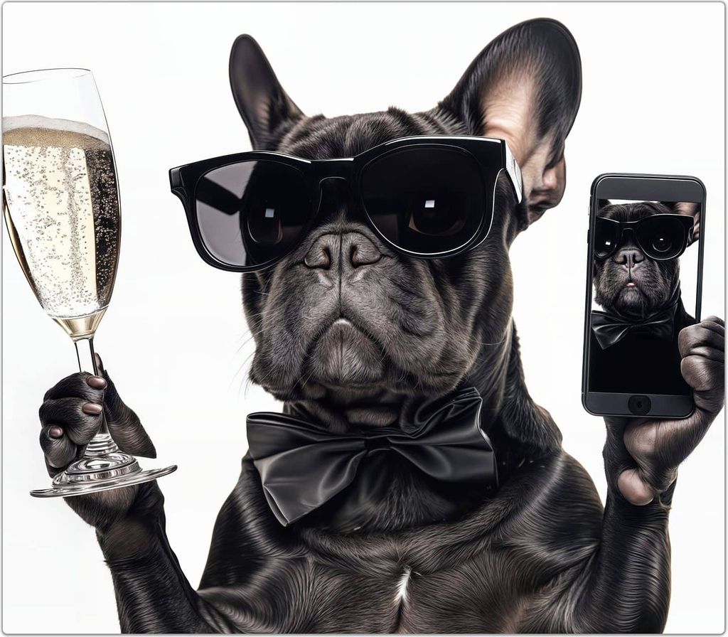 Spritzschutz Herdabdeckplatte Schneidebrett aus Glas Sonnenbrillenhund 1-Teilig (60x52cm)