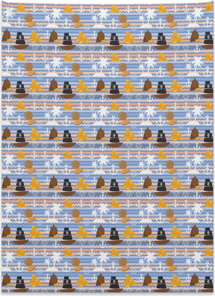 Abakuhaus Pirates Wandteppich, Meeresforscher aus Weiches Mikrofaser Stoff Kein Verblassen Klare Farben Waschbar, 110 x 150 cm, Mehrfarbig