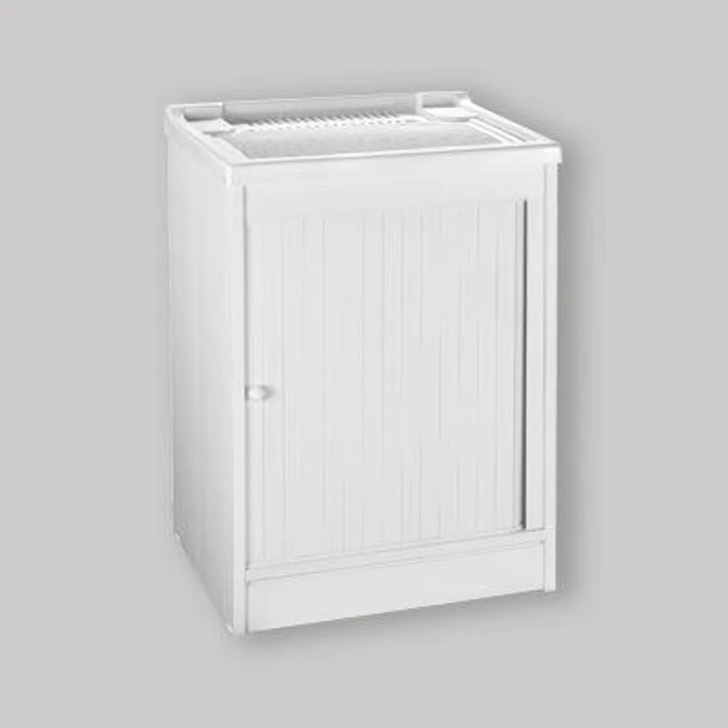 Meuble-lavabo gain de place 60x60x84 cm, évier avec abattant de protection
