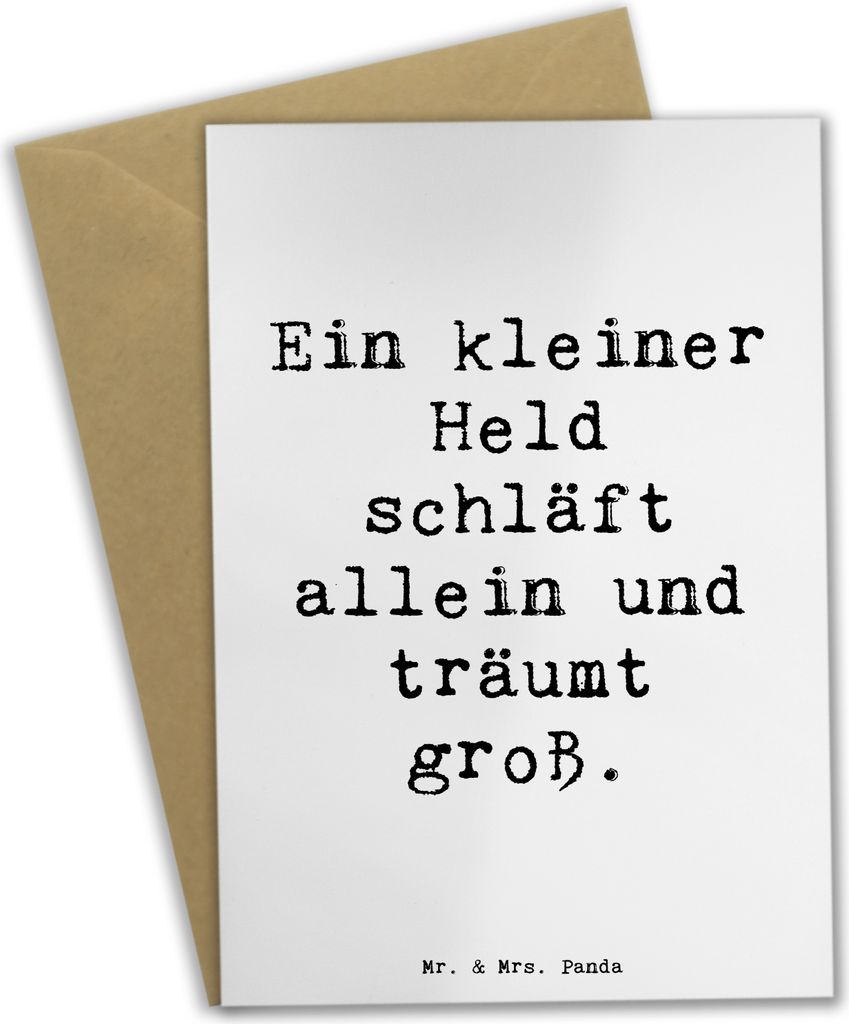 Mr. & Mrs. Panda Beileidskarte Spruch Alleine schlafen lernen - Weiß - Geschenk, Zuversicht, Liebe, friedlich schlummern, Grußkarten, glückwunsc...