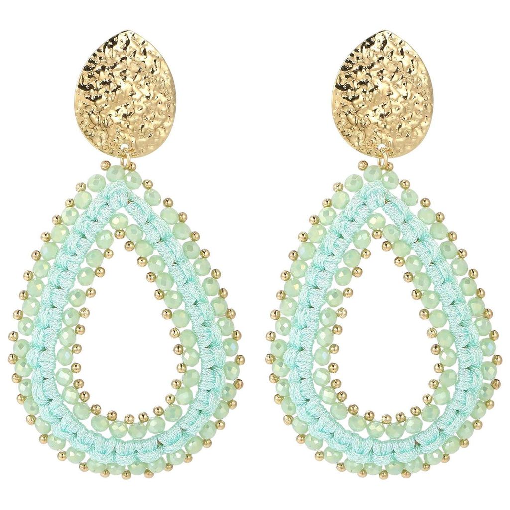 Damen Boho Ohrringe Hängend, Elegant Damen Schmuck, Grün Produktbild 