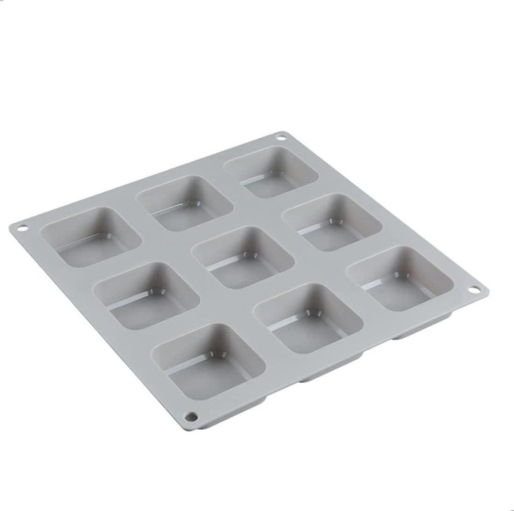 Silikon-Seifenform, 9 Fächer, Silikonform, Seifenform, Seifenformen für handgemachte Seife, geeignet für Kuchen, Kekse, Schokolade, Eiswürfel, ...