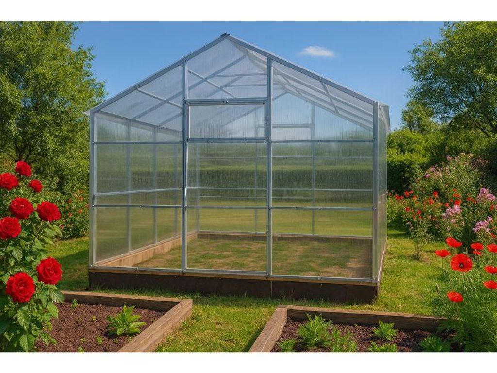 Polycarbonat Gewächshaus „Victoria“ 3x8m aus Stahl, mit 6mm Produktbild 