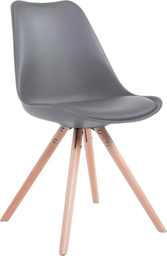 Sedia per visitatori Kunstleer - Sedia per riunioni - Seduta confortevole | Colore: Grigio | Colore abbigliamento: Naturale