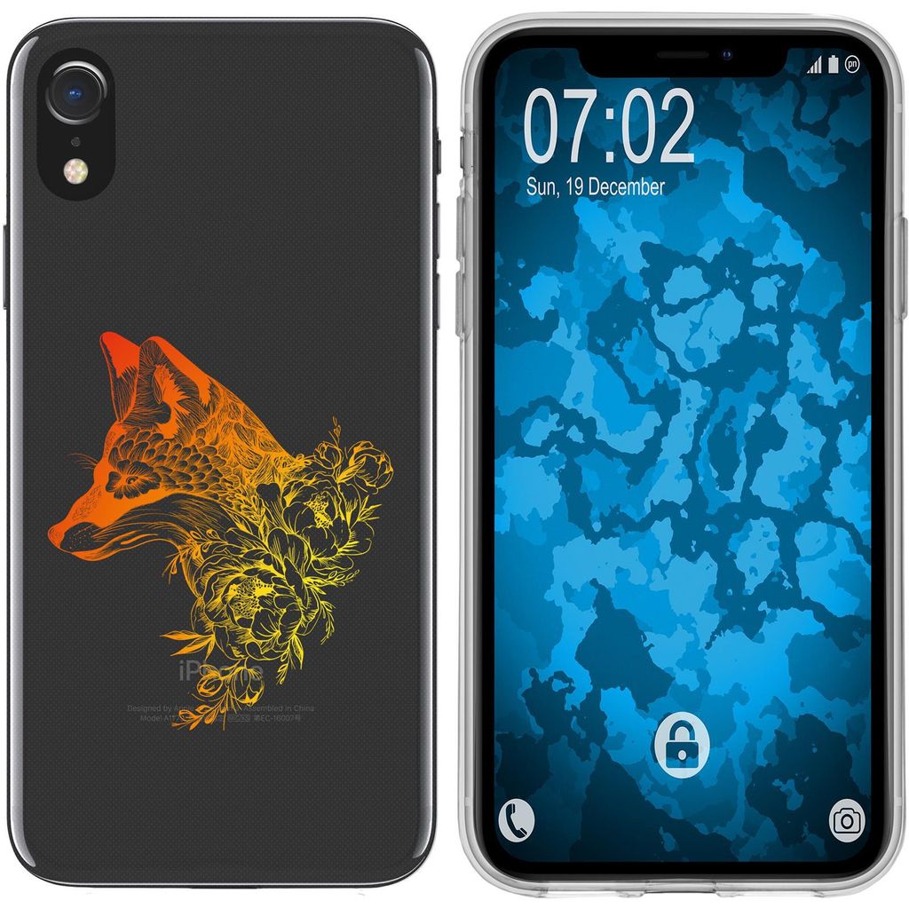 PhoneNatic Case kompatibel mit Apple iPhone Xr Silikon-Hülle Floral Fuchs M1-2